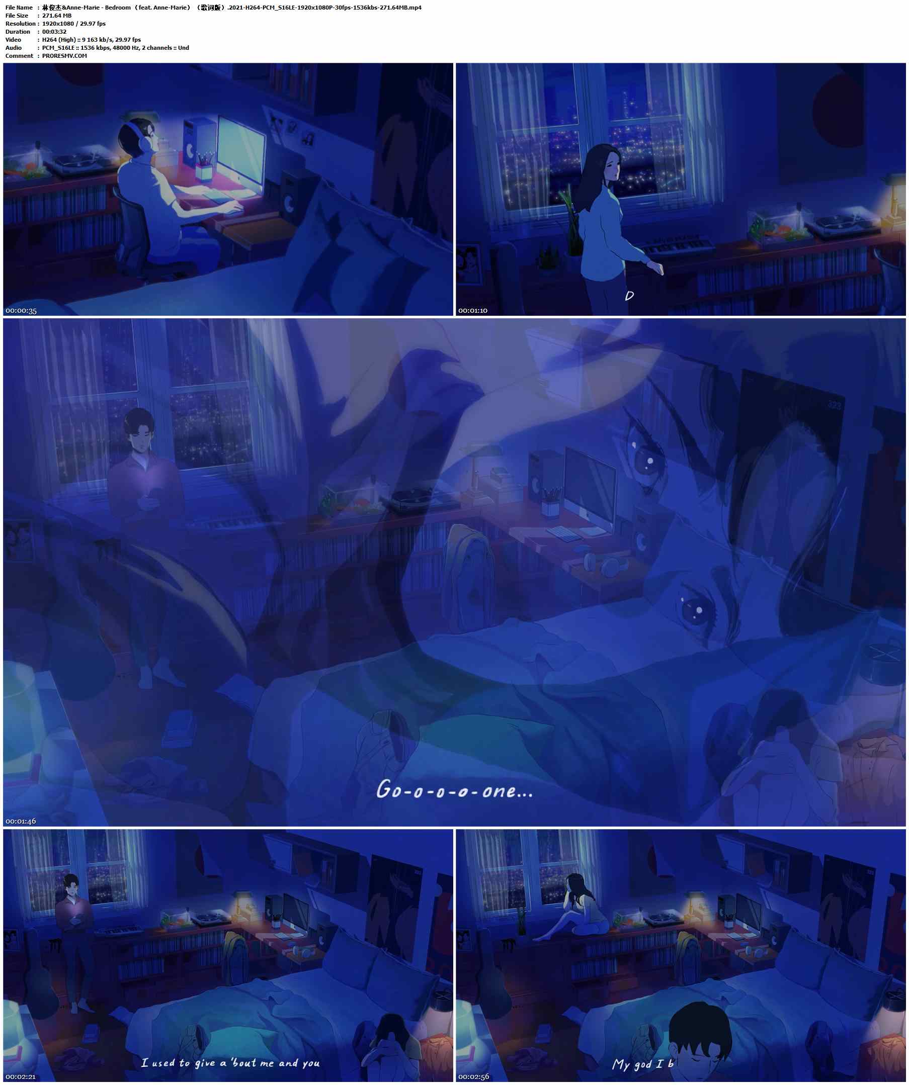 林俊杰&Anne-Marie - Bedroom （feat. Anne-Marie） （歌词版）.2021-H264-PCM_S16LE-1920x1080P-30fps-1536kbs-271.64MB官方MV_高清MV